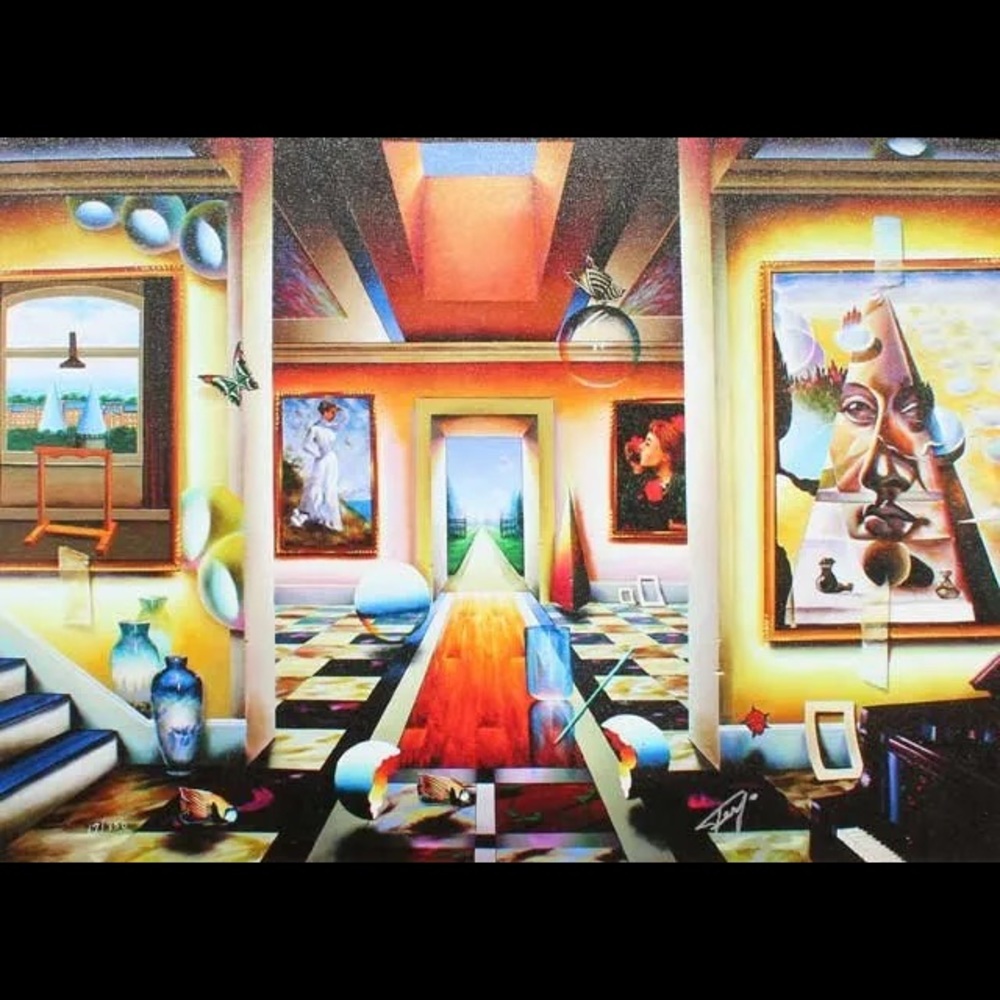 FERJO -INTO THE GARDEN Giclee on Canvas -SIGNED